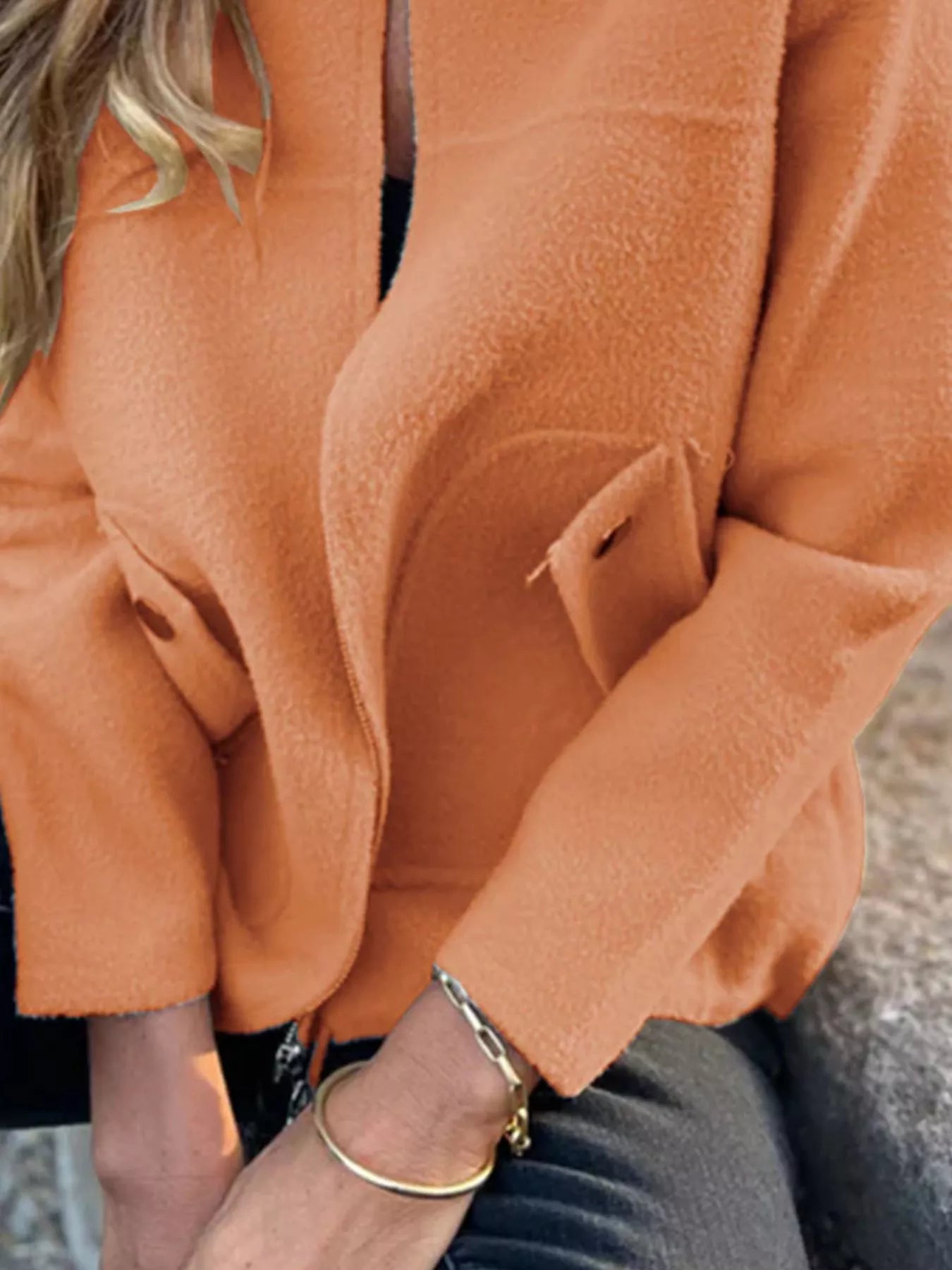 Full Size Textured Knit Zip Up Outerwear Plus Size - Rochelle's House LLC