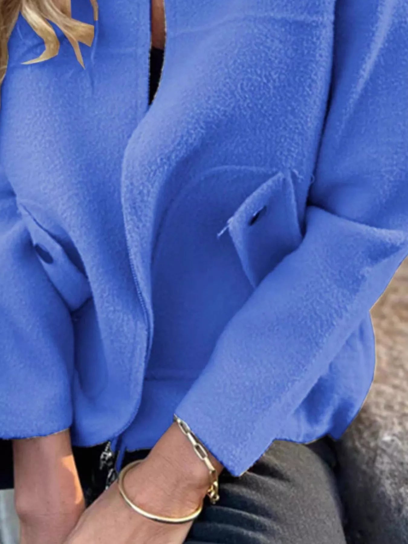 Full Size Textured Knit Zip Up Outerwear Plus Size - Rochelle's House LLC