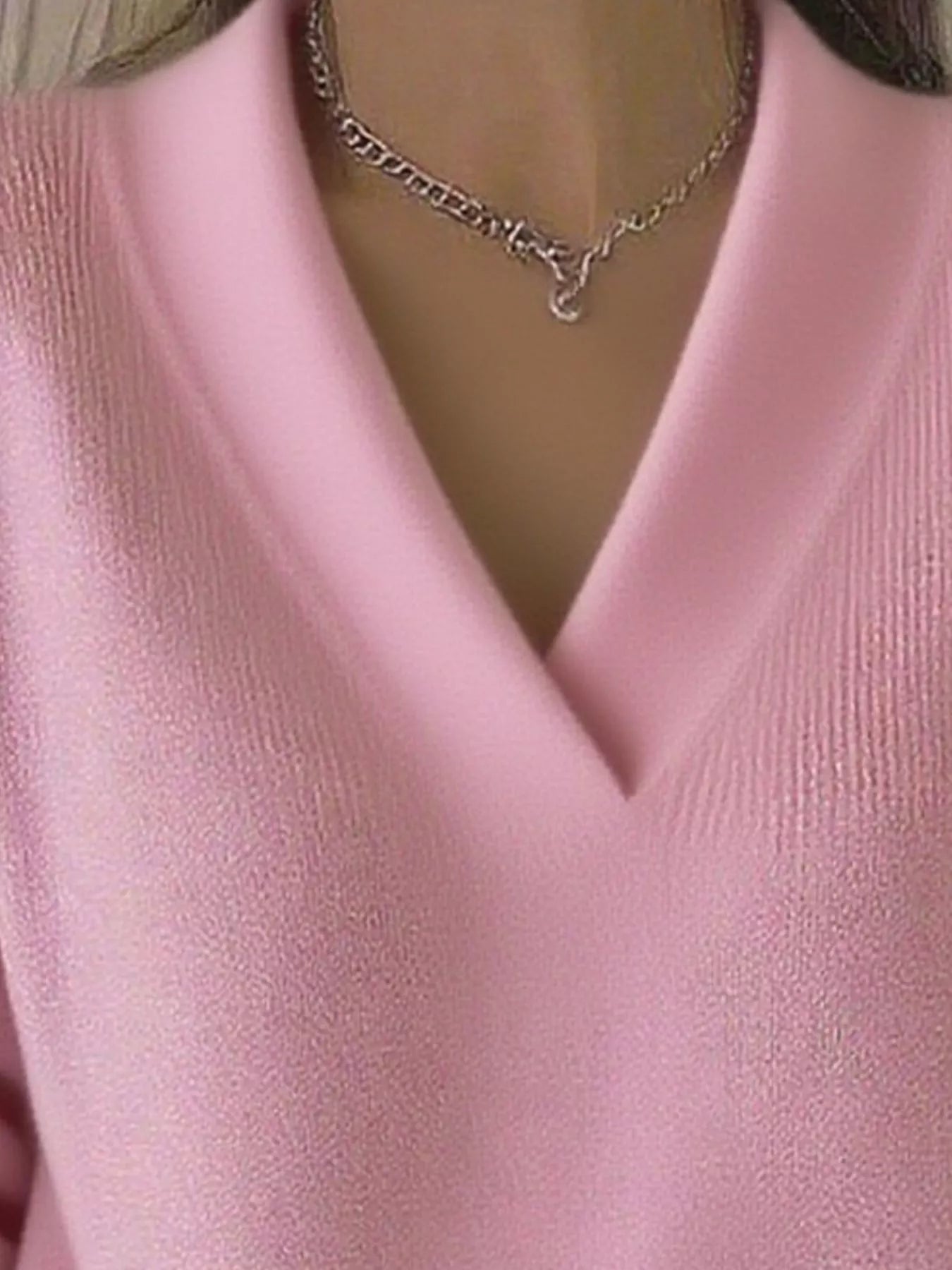 Full Size V - Neck Long Sleeve Sweater Plus Size - Rochelle's House LLC