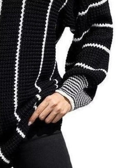 Full Size V - Neck Textured Knit Sweater Plus Size - Rochelle's House LLC