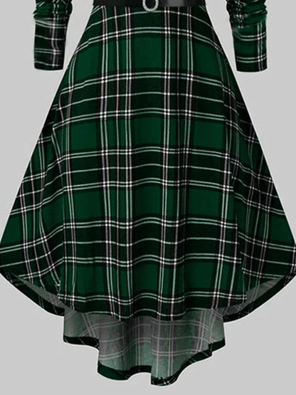 Fuzzy Trim Long Sleeve Christmas Dress - Rochelle's House LLC