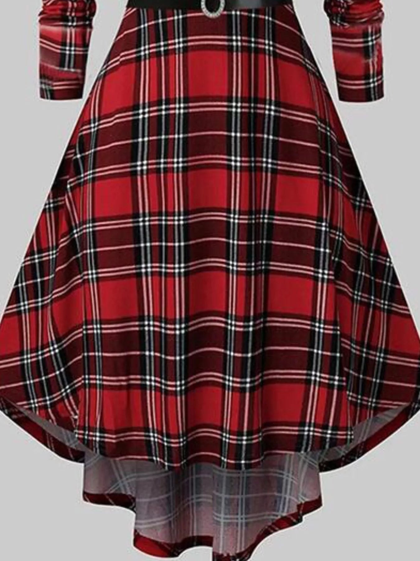 Fuzzy Trim Long Sleeve Christmas Dress - Rochelle's House LLC