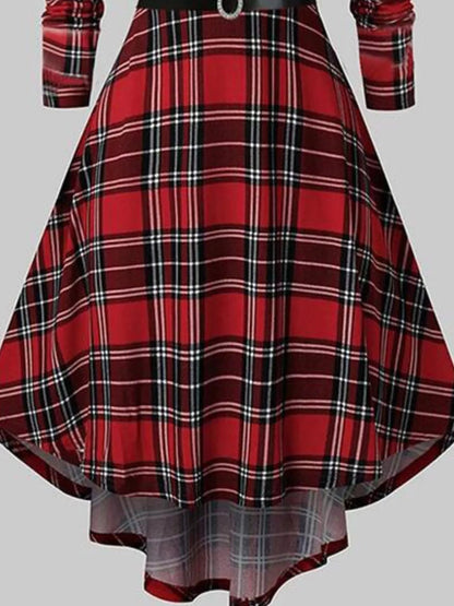 Fuzzy Trim Long Sleeve Christmas Dress - Rochelle's House LLC