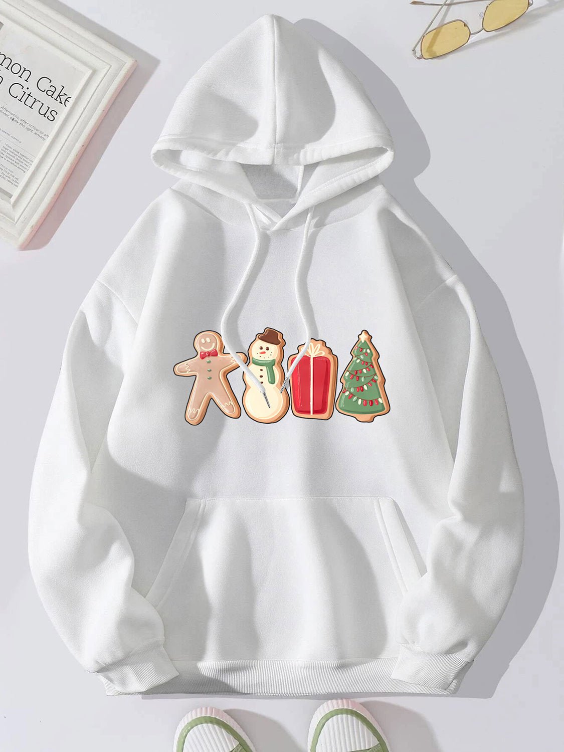 Graphic Drawstring Hoodie with Pocket - Rochelle's House LLC