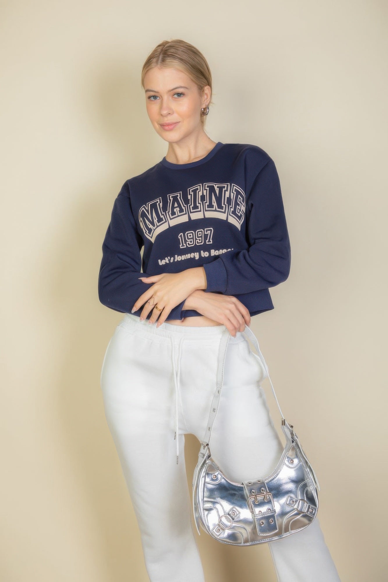 Side view of product highlighting flattering shape and movement