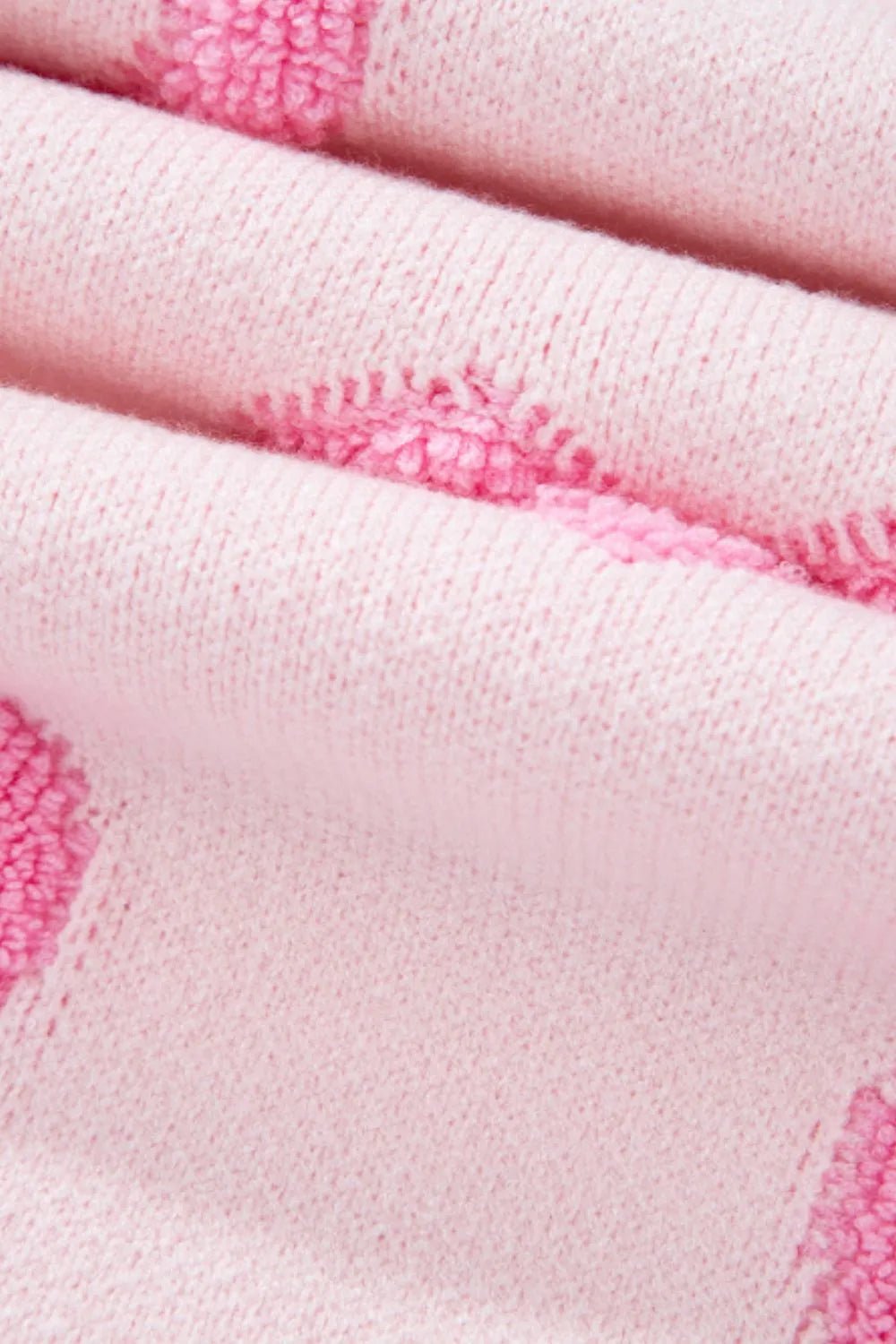 High - Low Heart Round Neck Long Sleeve Sweater - Rochelle's House LLC