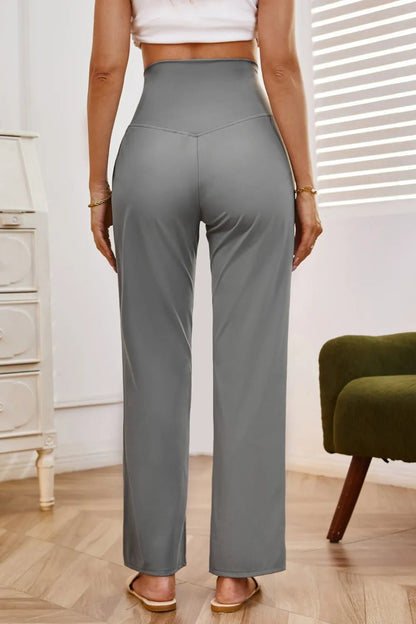 High Waist Wide Leg Pants with Pockets - Rochelle's House LLC