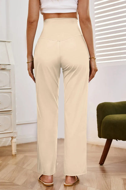 High Waist Wide Leg Pants with Pockets - Rochelle's House LLC
