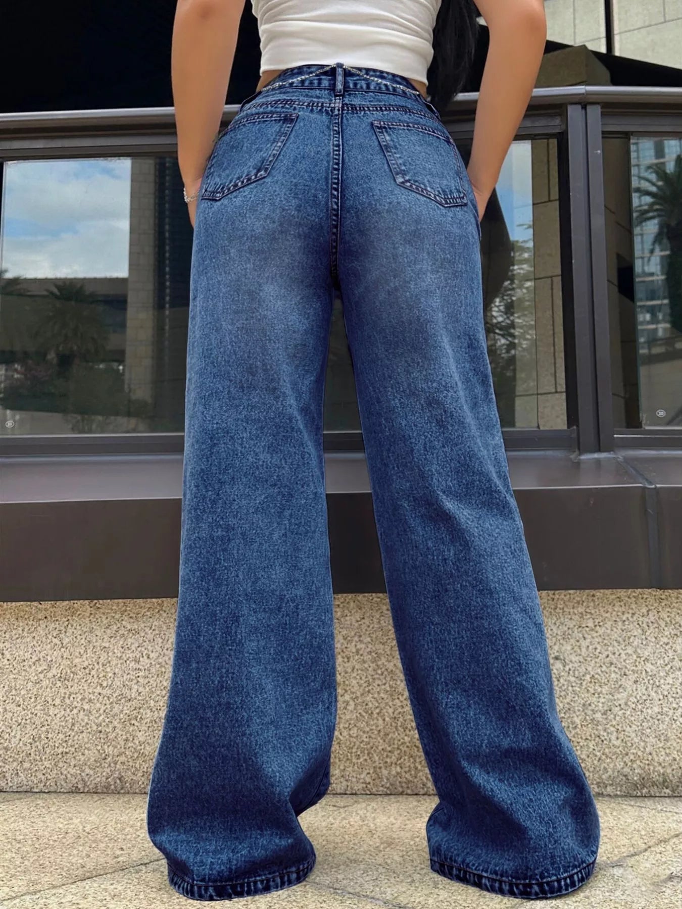 High - Waisted Wide Leg Jeans - Rochelle's House LLC