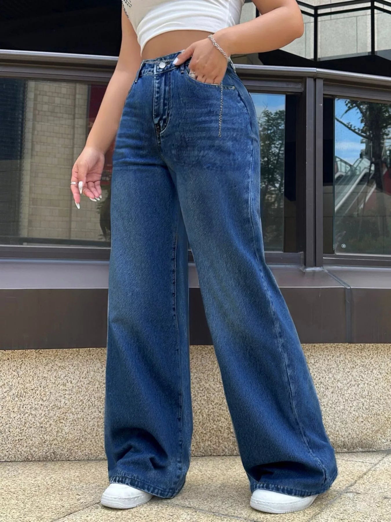 High - Waisted Wide Leg Jeans - Rochelle's House LLC