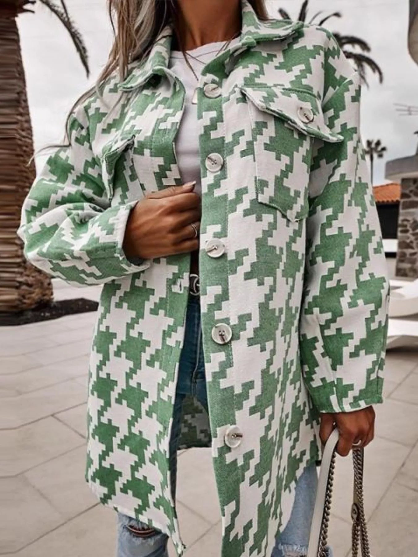 Lifestyle image of product styled for a chic daytime look