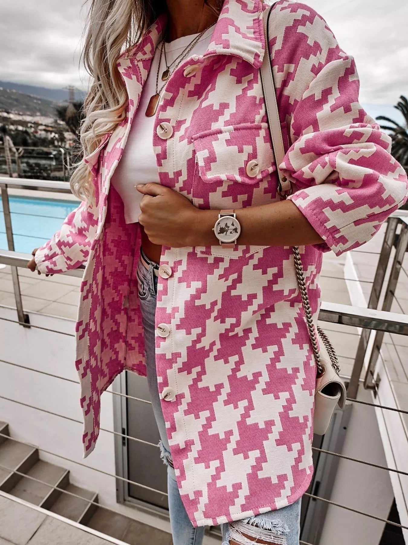 Side view of product highlighting flattering shape and movement