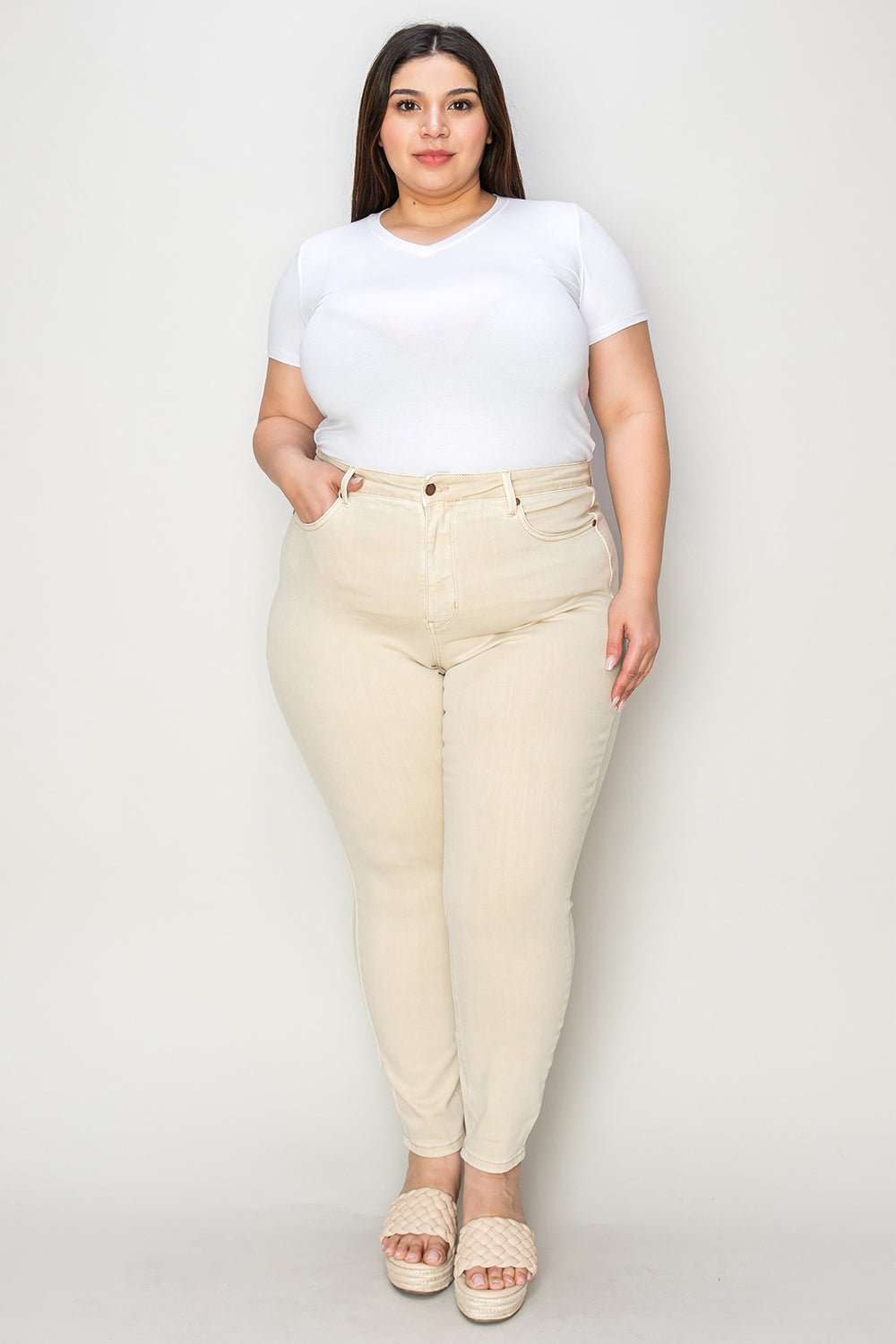 Judy Blue Full Size Garment Dyed Tummy Control Skinny Jeans - Rochelle's House LLC