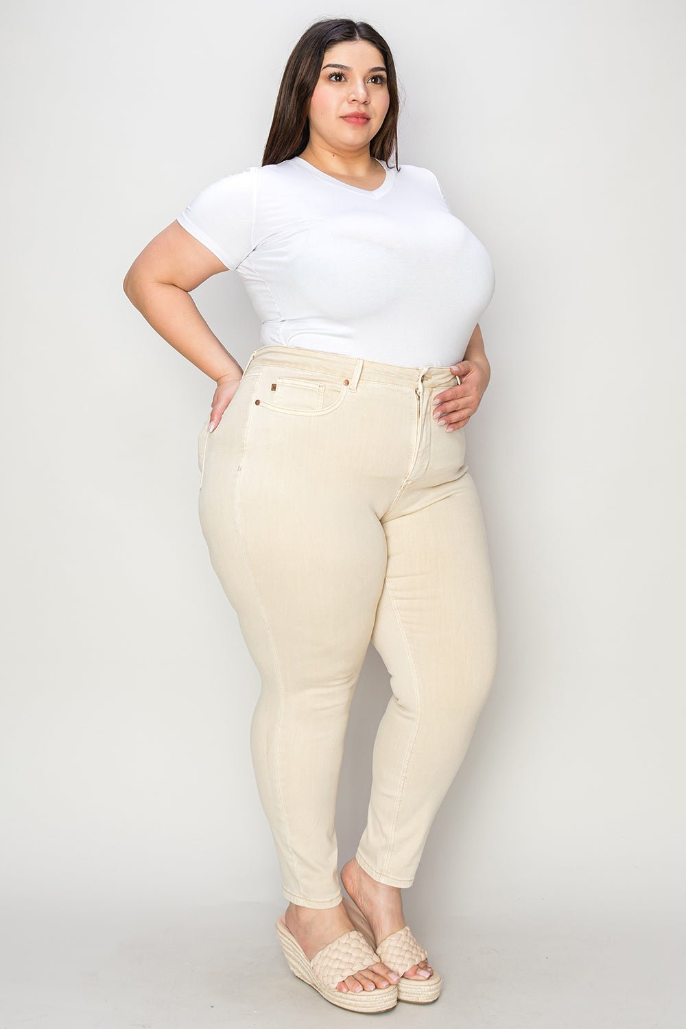 Judy Blue Full Size Garment Dyed Tummy Control Skinny Jeans - Rochelle's House LLC