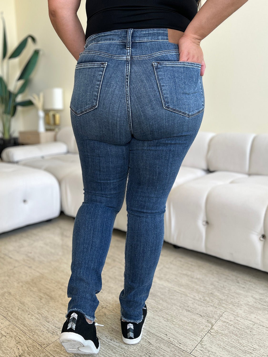 Judy Blue Full Size High Waist Distressed Skinny Jeans - Rochelle's House LLC