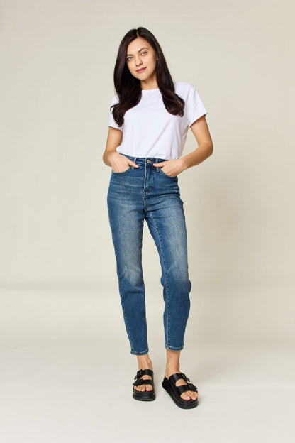 Judy Blue Full Size Tummy Control High Waist Slim Jeans - Rochelle's House LLC