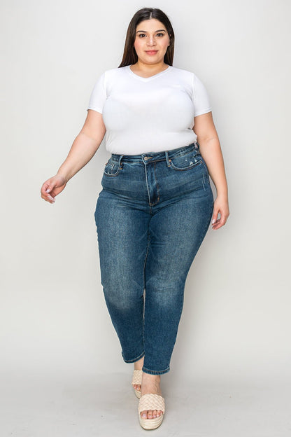 Judy Blue Full Size Tummy Control High Waist Slim Jeans - Rochelle's House LLC