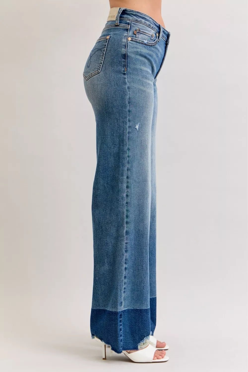 Judy Blue Raw Hem High Waist Column Straight Jeans - Rochelle's House LLC