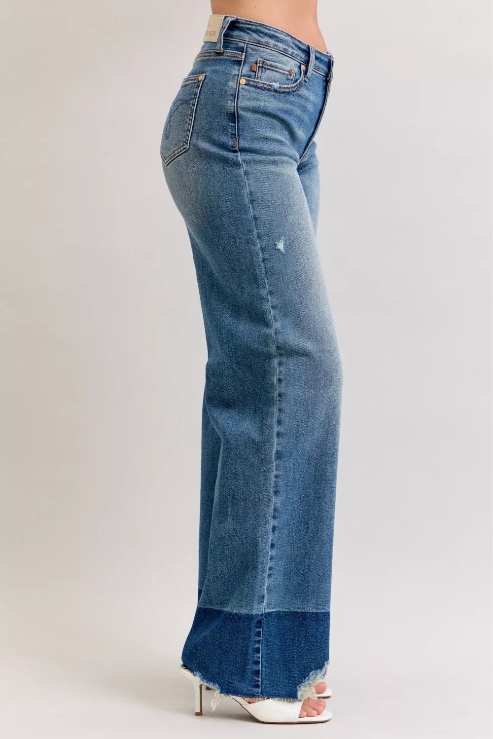 Judy Blue Raw Hem High Waist Column Straight Jeans - Rochelle's House LLC