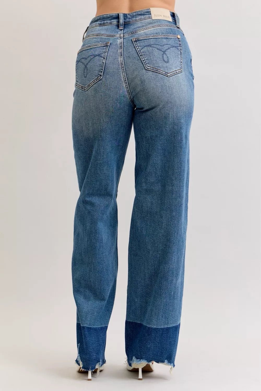 Judy Blue Raw Hem High Waist Column Straight Jeans - Rochelle's House LLC