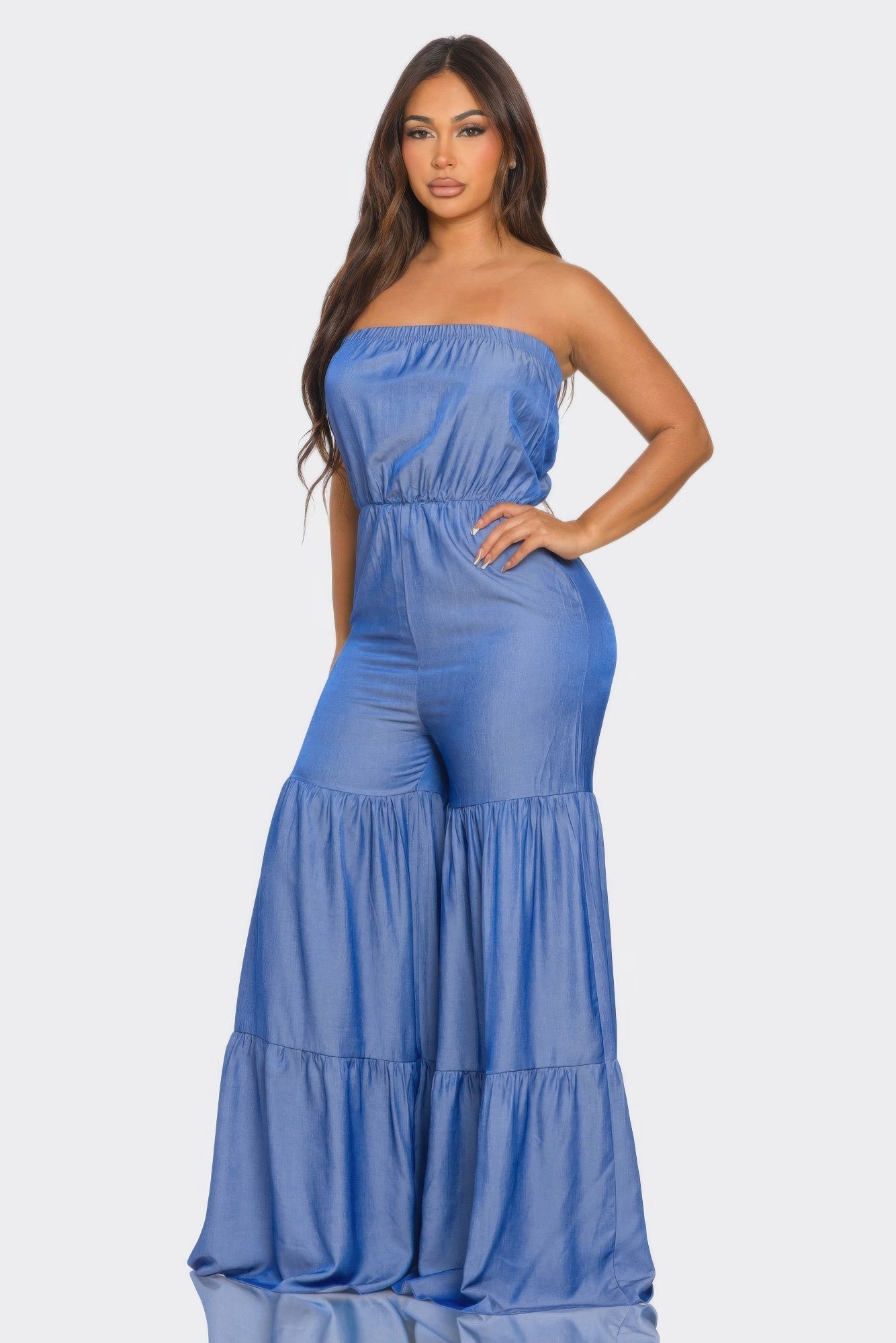 Side view of product highlighting flattering shape and movement