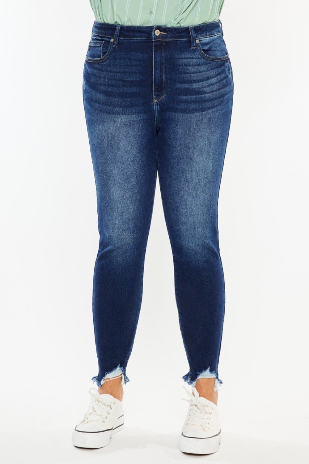Kancan Full Size High Rise Frayed Ankle Skinny Jeans - Rochelle's House LLC