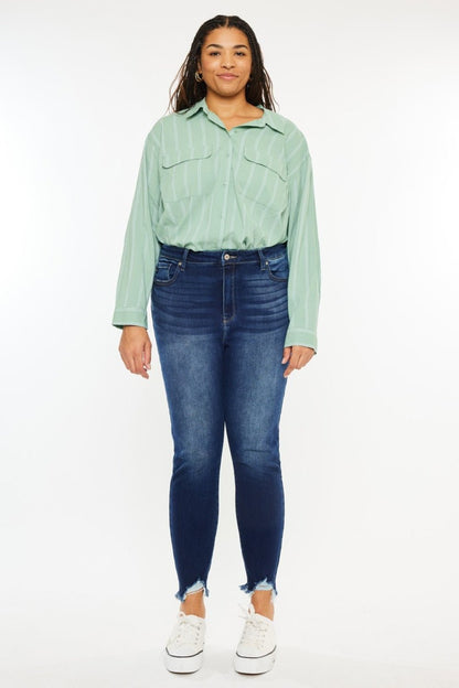 Kancan Full Size High Rise Frayed Ankle Skinny Jeans - Rochelle's House LLC