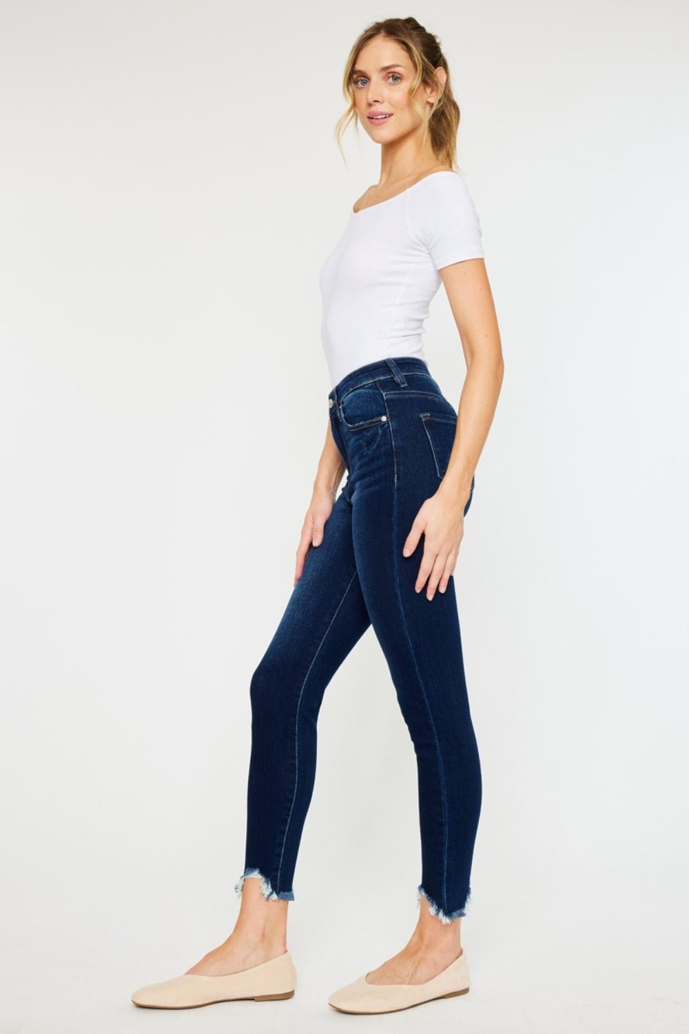 Kancan Full Size High Rise Frayed Ankle Skinny Jeans - Rochelle's House LLC