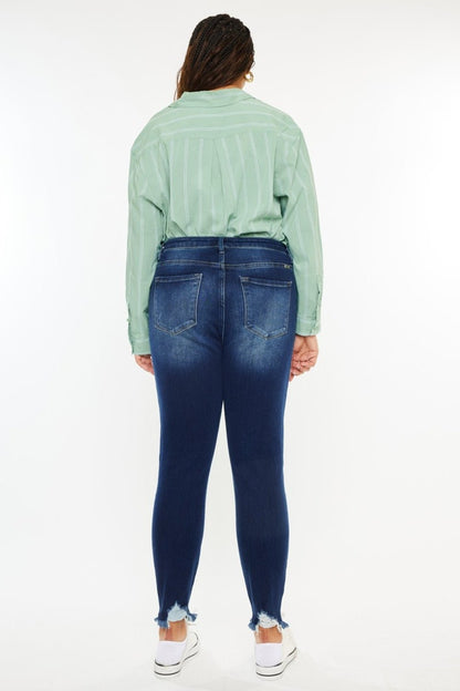 Kancan Full Size High Rise Frayed Ankle Skinny Jeans - Rochelle's House LLC