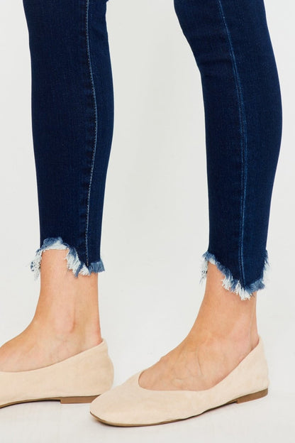 Kancan Full Size High Rise Frayed Ankle Skinny Jeans - Rochelle's House LLC