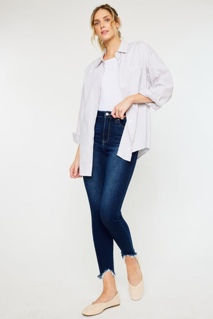 Kancan Full Size High Rise Frayed Ankle Skinny Jeans - Rochelle's House LLC