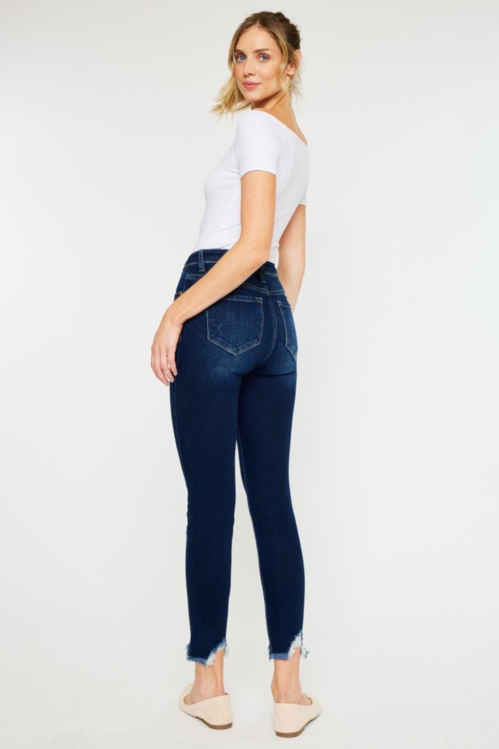 Kancan Full Size High Rise Frayed Ankle Skinny Jeans - Rochelle's House LLC