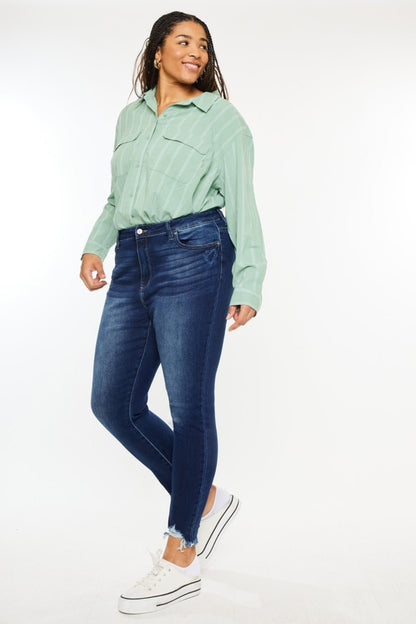 Kancan Full Size High Rise Frayed Ankle Skinny Jeans - Rochelle's House LLC