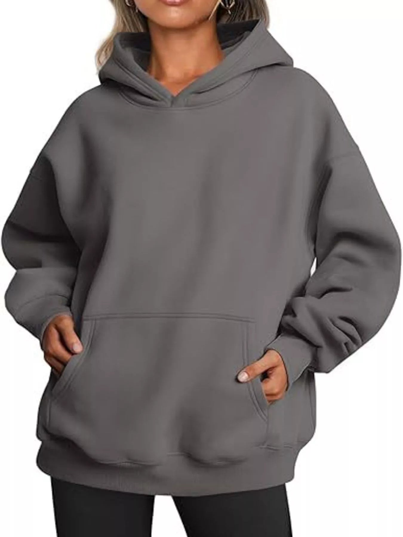 Kangaroo Pocket Long Sleeve Hoodie - Rochelle's House LLC