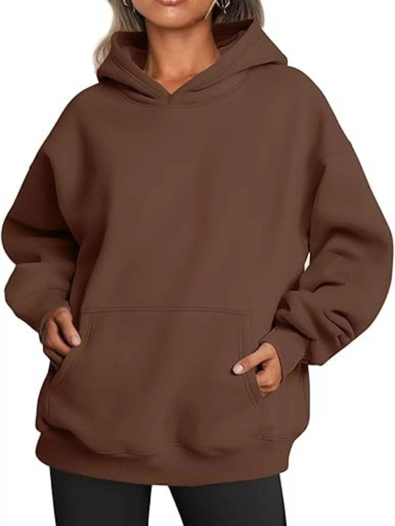 Kangaroo Pocket Long Sleeve Hoodie - Rochelle's House LLC
