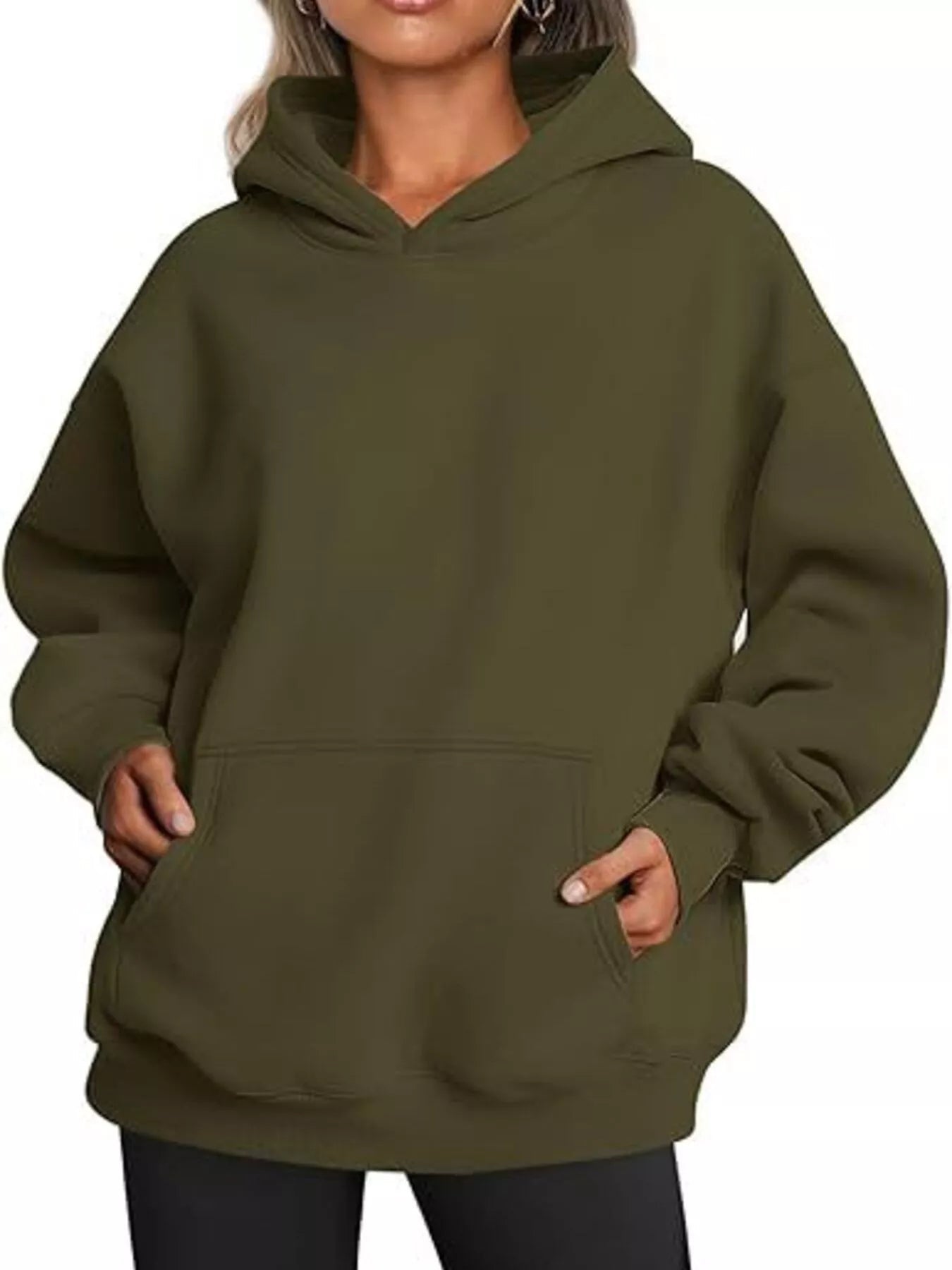 Kangaroo Pocket Long Sleeve Hoodie - Rochelle's House LLC