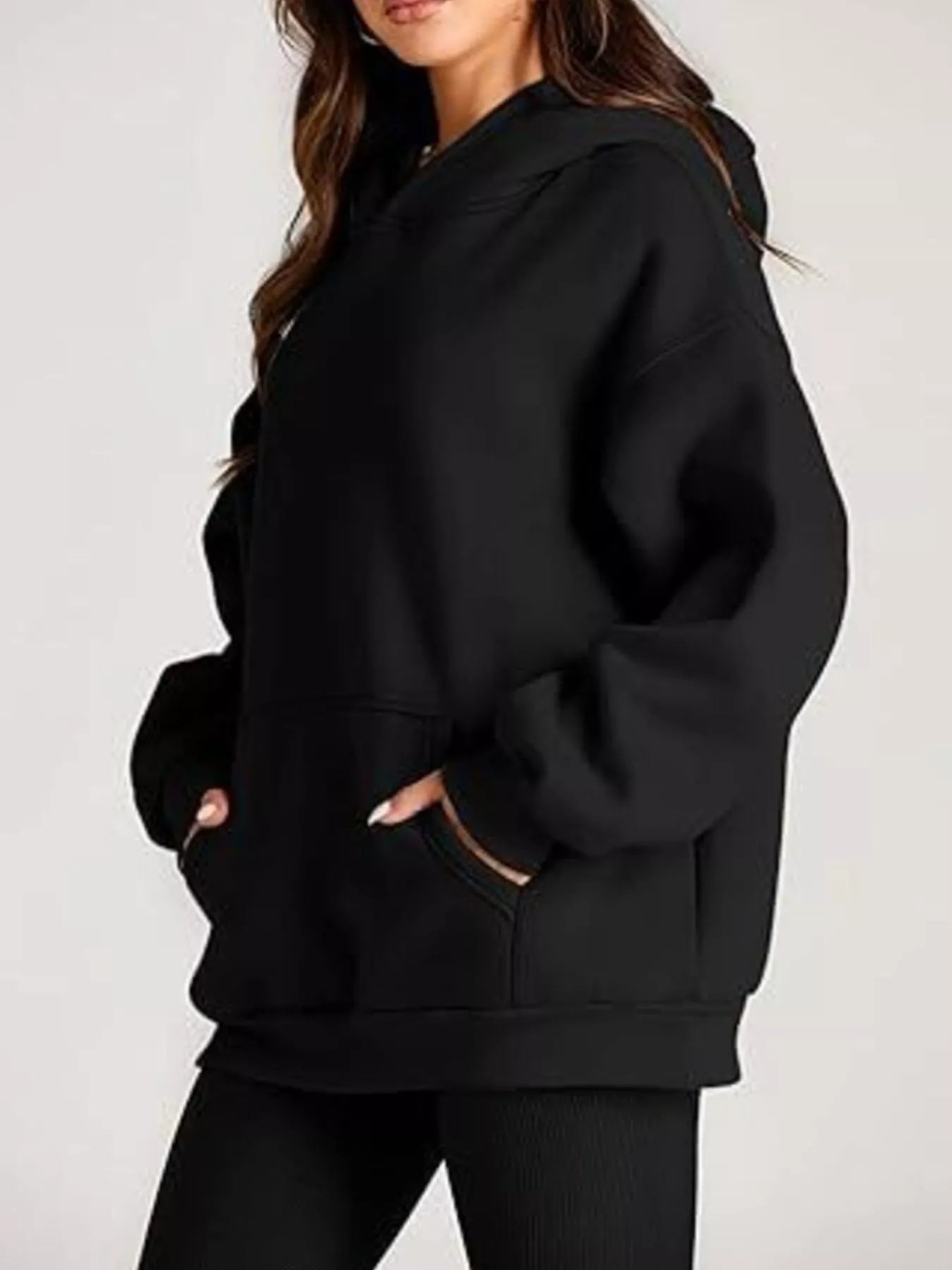 Kangaroo Pocket Long Sleeve Hoodie - Rochelle's House LLC