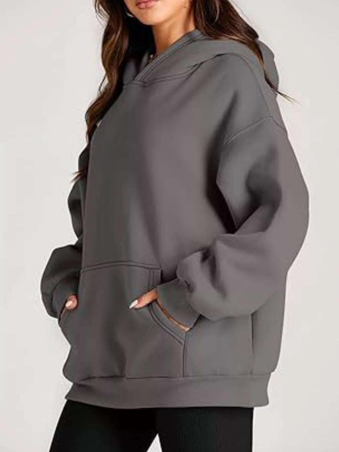 Kangaroo Pocket Long Sleeve Hoodie - Rochelle's House LLC
