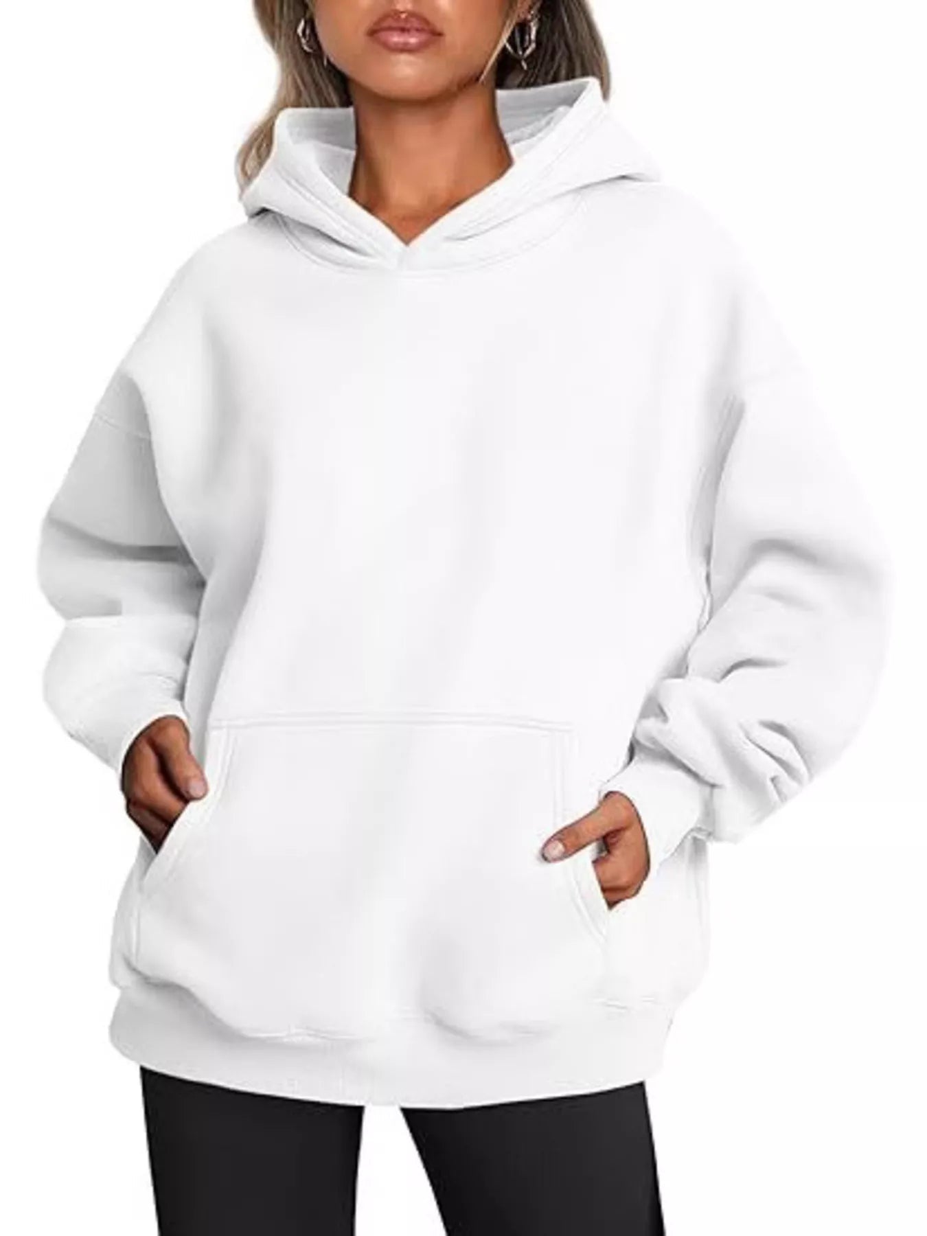 Kangaroo Pocket Long Sleeve Hoodie - Rochelle's House LLC