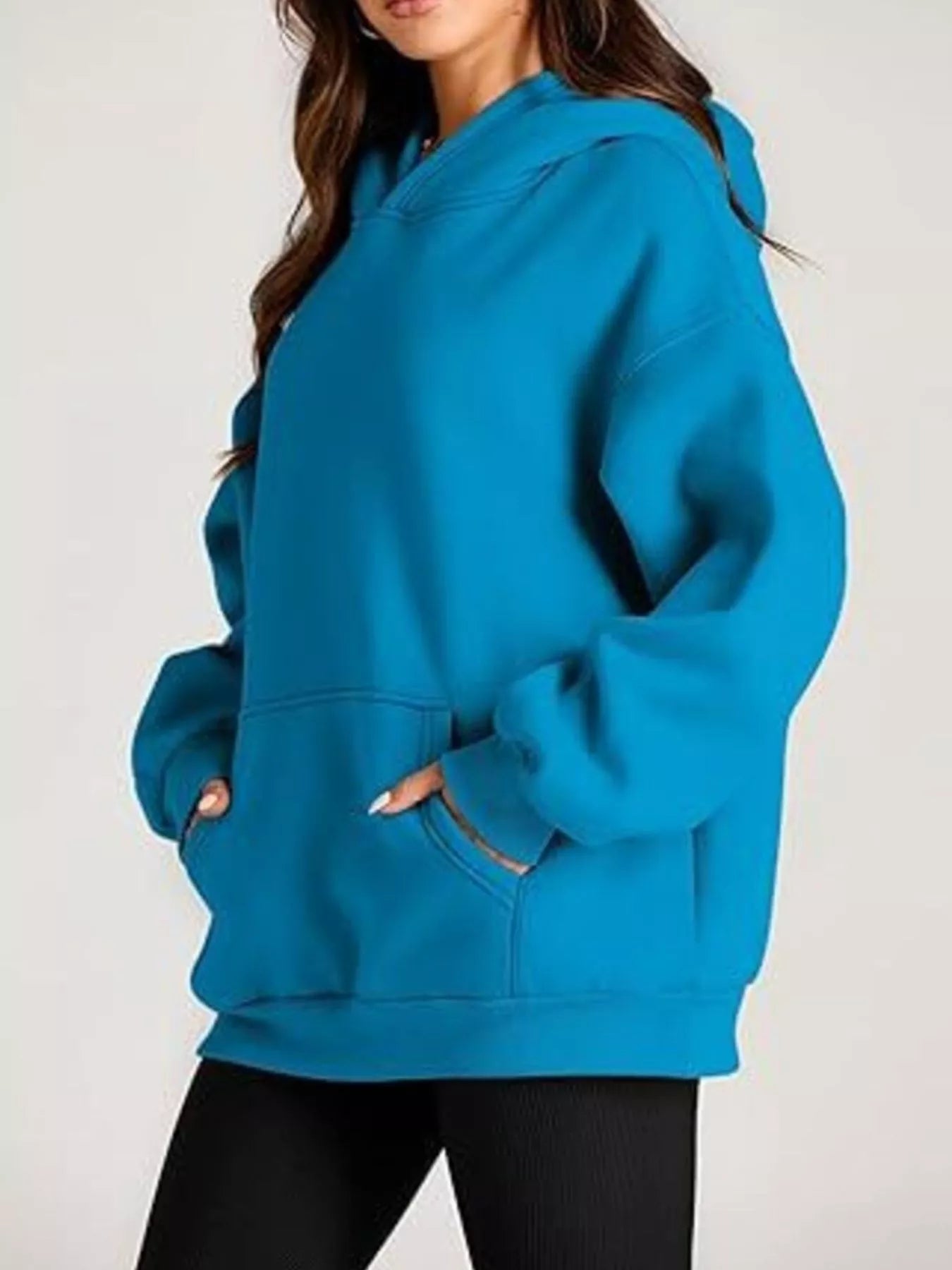 Kangaroo Pocket Long Sleeve Hoodie - Rochelle's House LLC