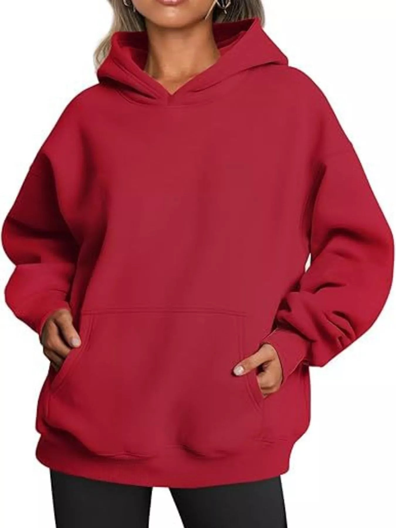 Kangaroo Pocket Long Sleeve Hoodie - Rochelle's House LLC