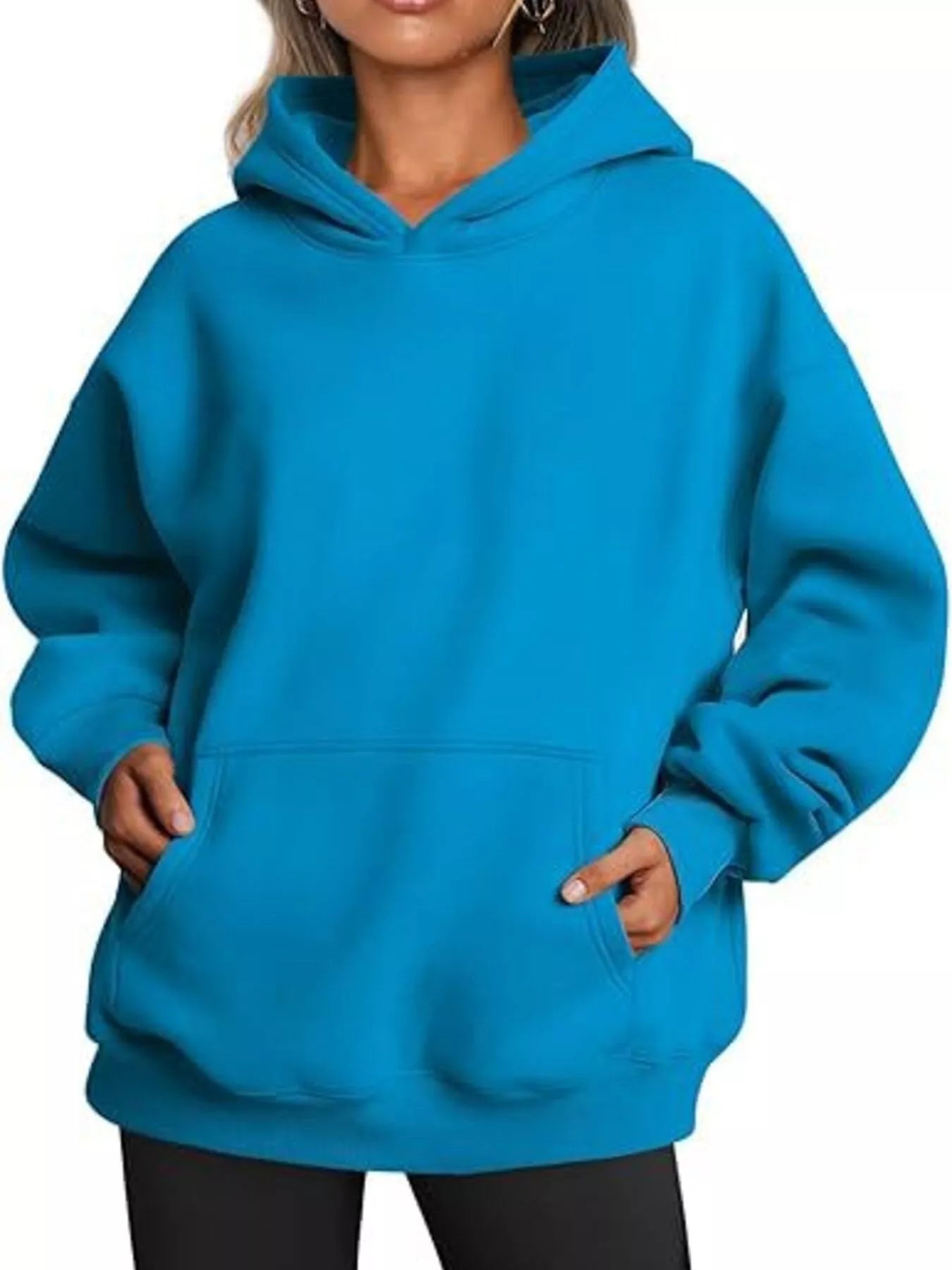 Kangaroo Pocket Long Sleeve Hoodie - Rochelle's House LLC