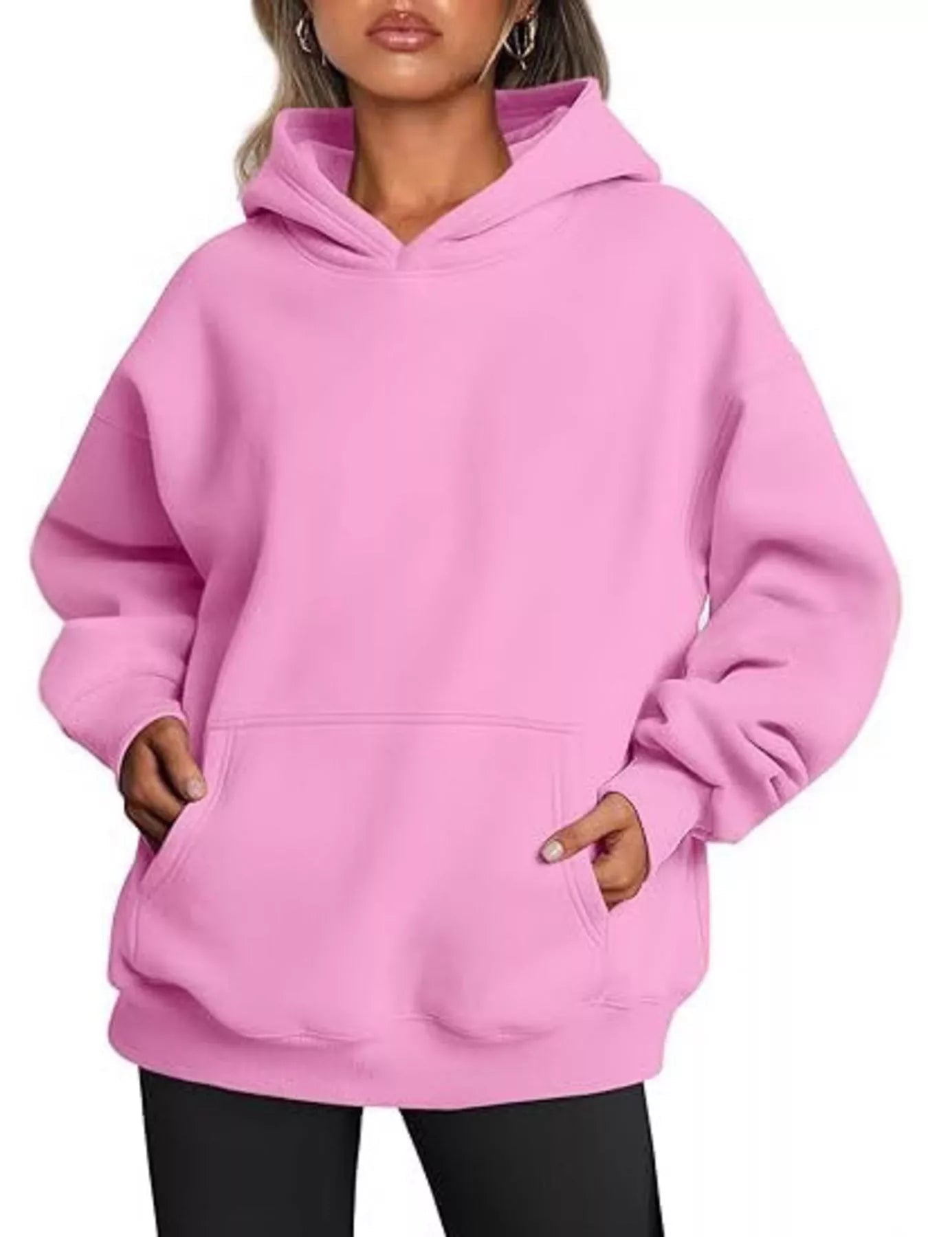 Kangaroo Pocket Long Sleeve Hoodie - Rochelle's House LLC