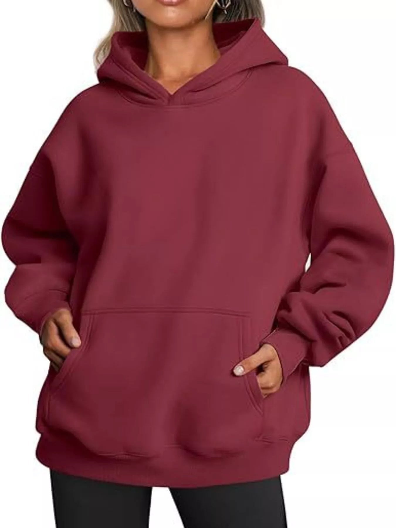 Kangaroo Pocket Long Sleeve Hoodie - Rochelle's House LLC