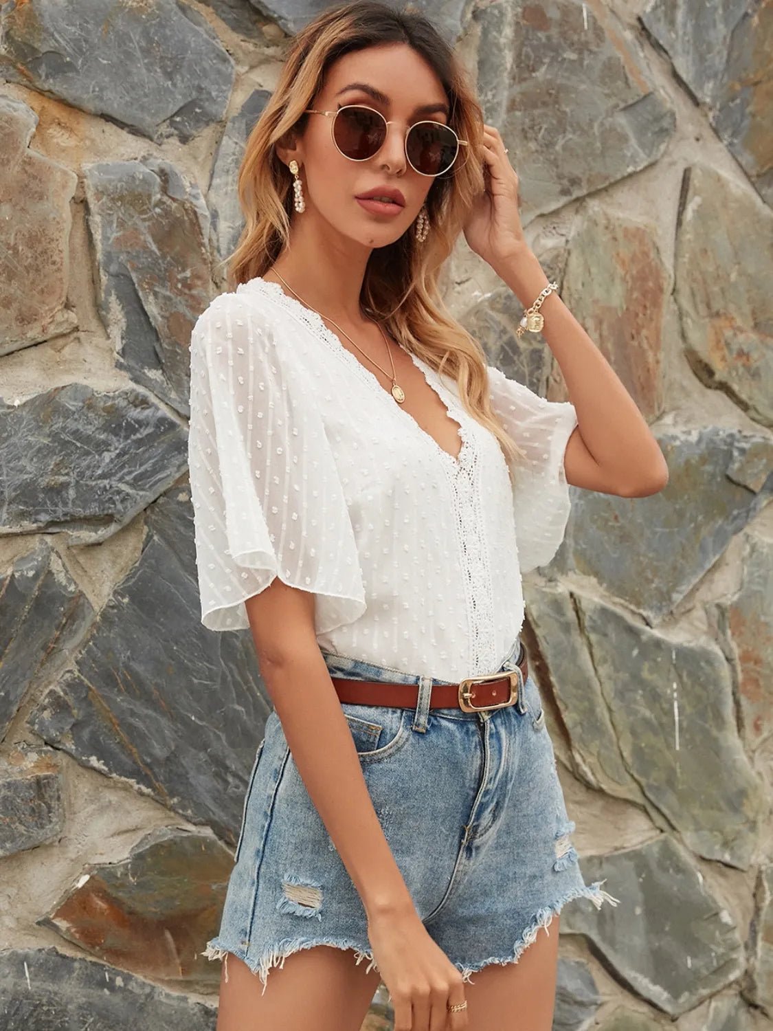 Lifestyle image of product styled for a chic daytime look