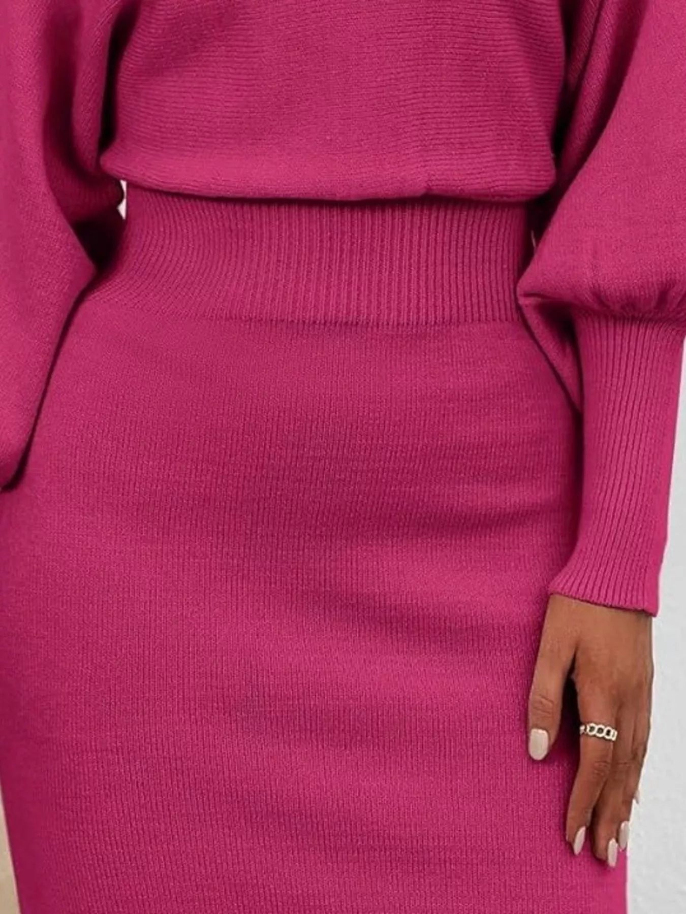 Lantern Sleeve Bodycon Sweater Dress - Rochelle's House LLC