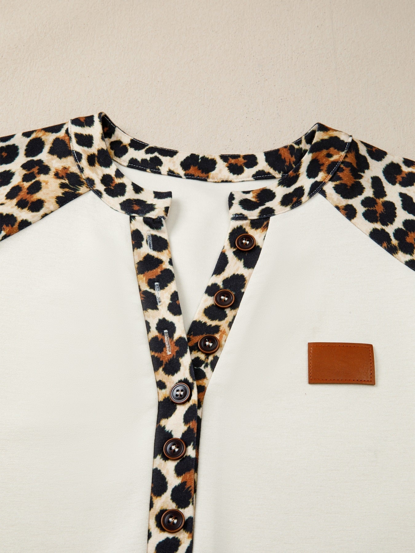 Leopard Print Raglan Sleeve Blouse - Rochelle's House LLC