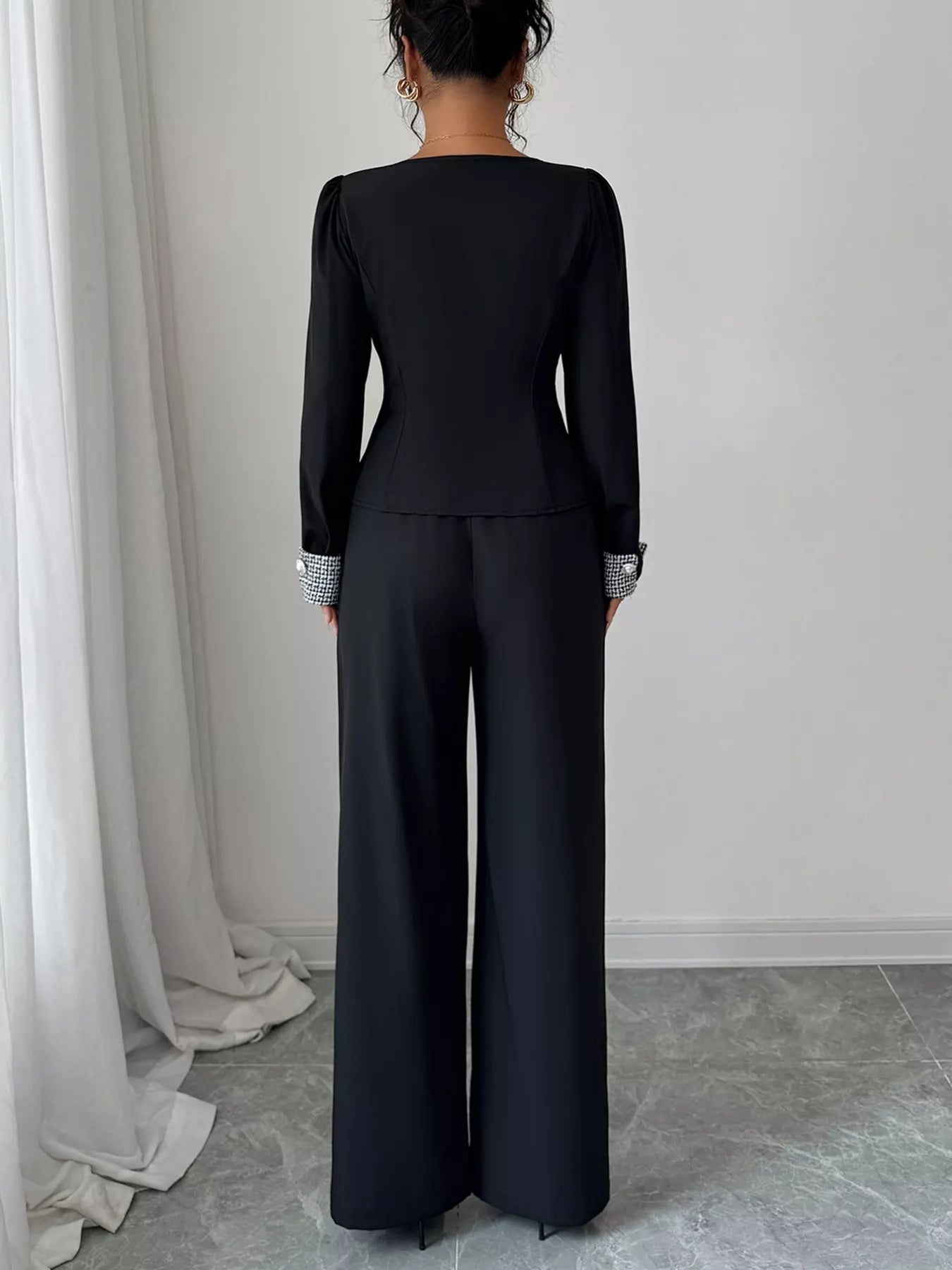 Back view of product with easy, flowy drape