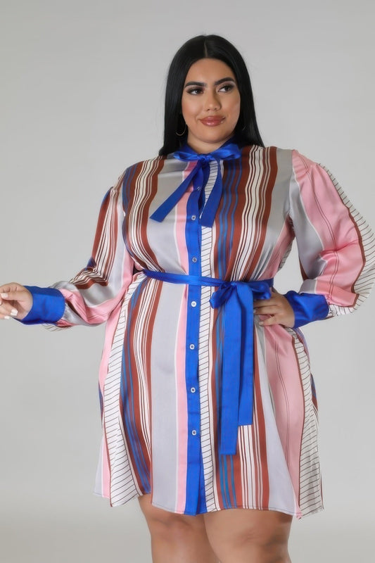 Front view of Long Sleeves Non-stretch Dress showing neckline and sleeve details (100% polyester)