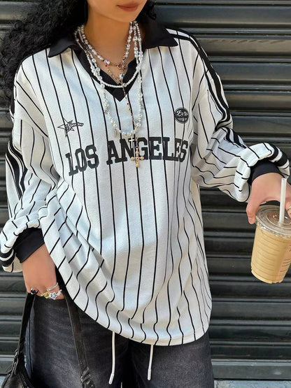 Los Angeles Striped Long Sleeve Top - Rochelle's House LLC